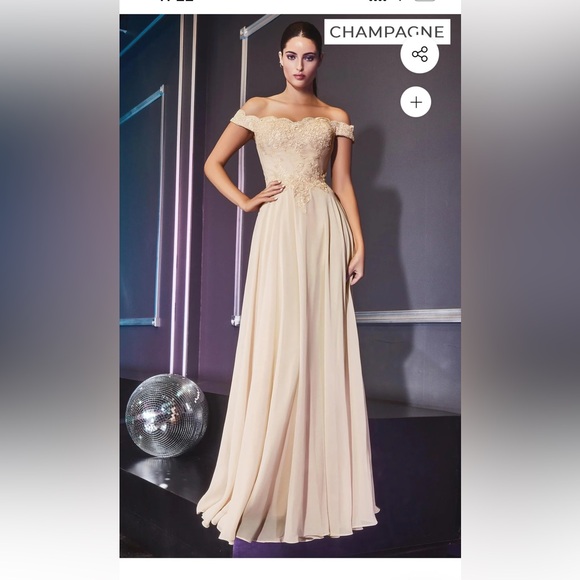 Cinderella Divine - champaign Gold Gown Dress Size Small